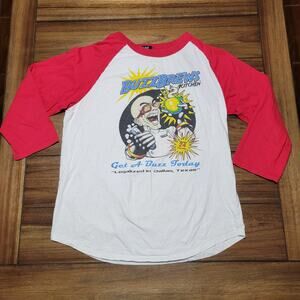 BuzzBrews Kitchen Dallas Tx Baseball Style Red & White Unisex Tee - Size Small